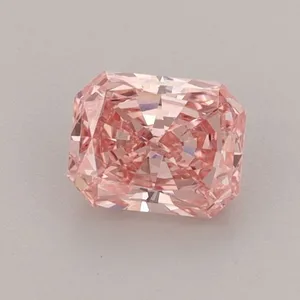 0.77ct RADIANT Fancy Vivid Pink VVS2 Coloured Lab diamond
