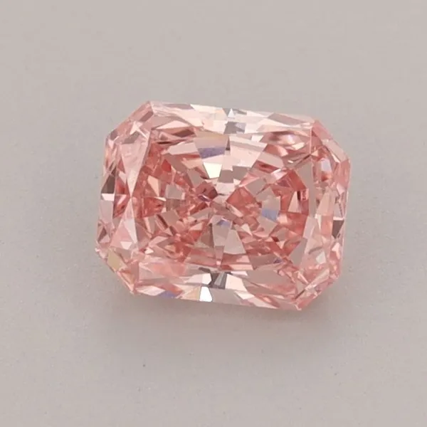 0.77ct RADIANT Fancy Vivid Pink VVS2 Coloured Lab diamond