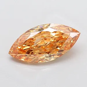 2.53ct MARQUISE Fancy Vivid Brownish Yellow VVS2 Coloured Lab diamond