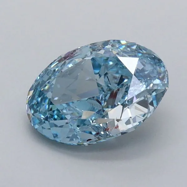 1.06ct OVAL Fancy Vivid Blue VS2 Coloured Lab diamond