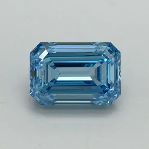 1.01ct EMERALD Fancy Vivid Blue VS1 Coloured Lab diamond