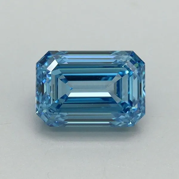 1.01ct EMERALD Fancy Vivid Blue VS1 Coloured Lab diamond