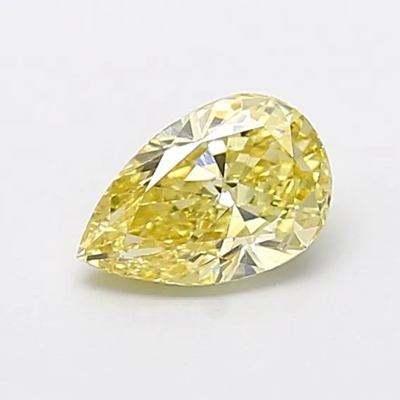 0.97ct PEAR Fancy Intense Yellow VVS2 Coloured Lab diamond