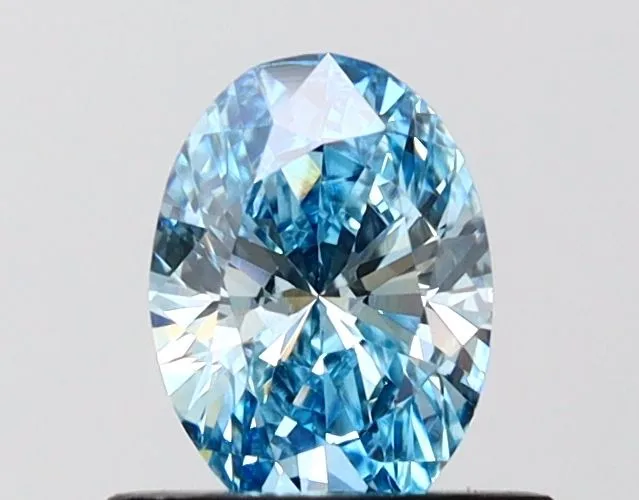 0.71ct OVAL Fancy Vivid Blue VS1 Coloured Lab diamond