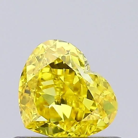 0.51ct HEART Fancy Vivid Yellow VVS2 Coloured Lab diamond