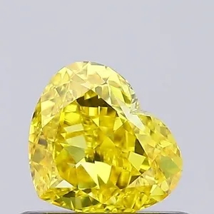 0.51ct HEART Fancy Vivid Yellow VVS2 Coloured Lab diamond