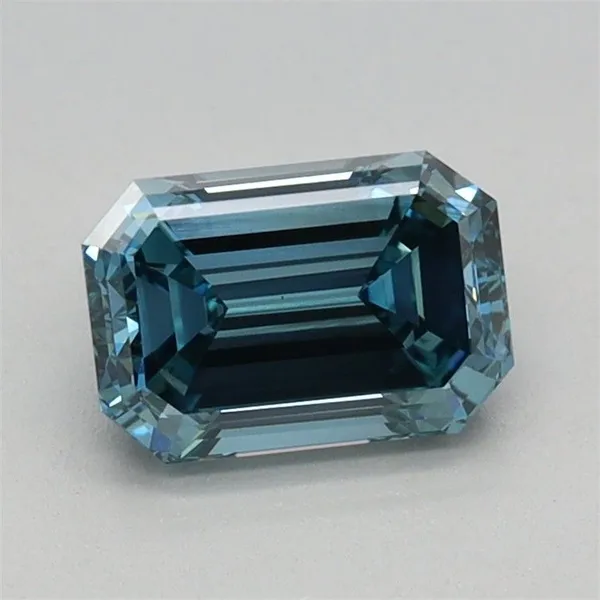 0.81ct EMERALD Fancy Vivid Blue VS1 Coloured Lab diamond