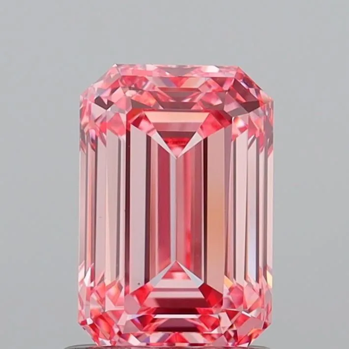 1.50ct EMERALD Fancy Vivid Pink VS1 Coloured Lab diamond
