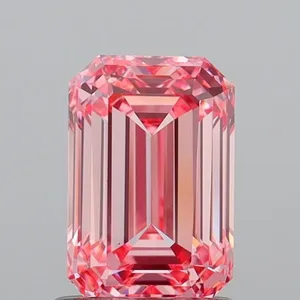 1.5ct EMERALD Fancy Vivid Pink VS1 Coloured Lab diamond