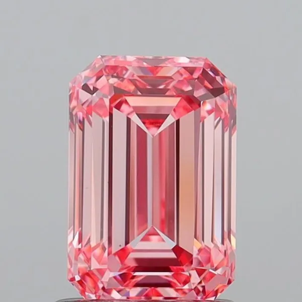 1.5ct EMERALD Fancy Vivid Pink VS1 Coloured Lab diamond