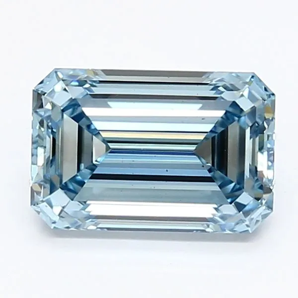 1.35ct EMERALD Fancy Intense Blue VS1 Coloured Lab diamond