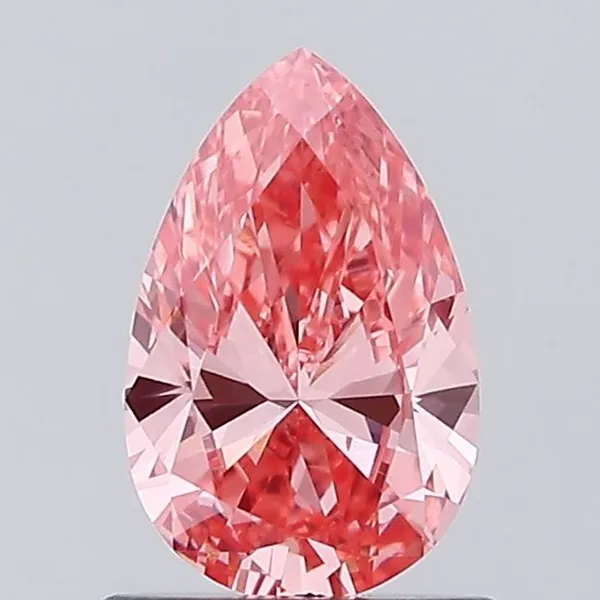 0.69ct PEAR Fancy Vivid Pink VS1 Coloured Lab diamond