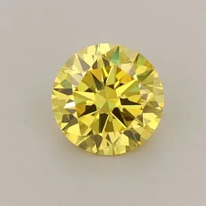 0.63ct ROUND Fancy Vivid Yellow VVS2 Coloured Lab diamond