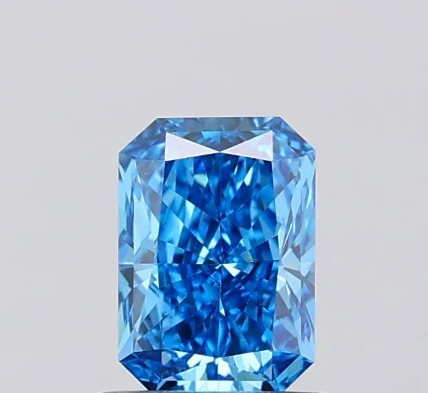 0.81ct RADIANT Fancy Vivid Blue VS2 Coloured Lab diamond