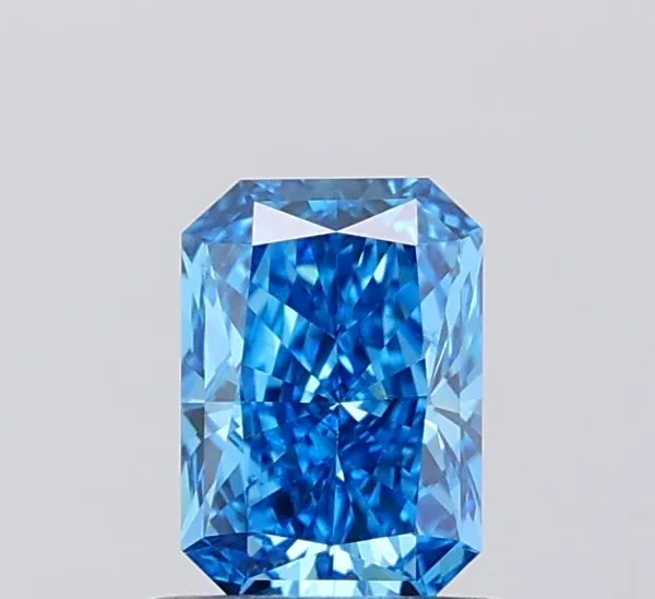 0.81ct RADIANT Fancy Vivid Blue VS2 Coloured Lab diamond