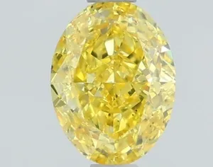 1.03ct OVAL Fancy Vivid Yellow VS1 Coloured Lab diamond