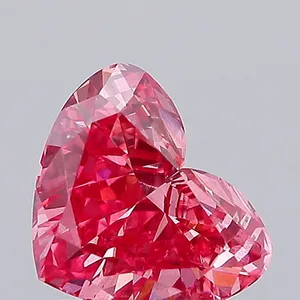 0.86ct HEART Fancy Vivid Pink SI1 Coloured Lab diamond