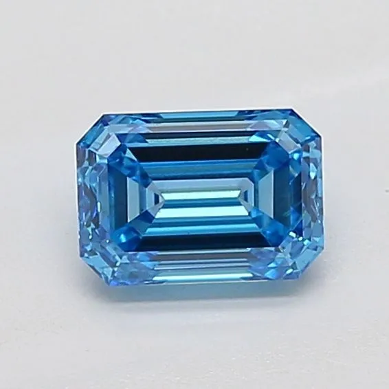 1ct EMERALD Fancy Vivid Blue VS2 Coloured Lab diamond