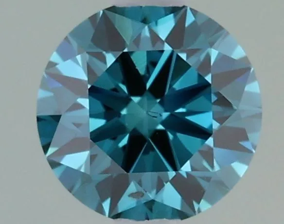 0.7ct ROUND Fancy Intense Slightly Greenish Blue SI2 Coloured Lab diamond