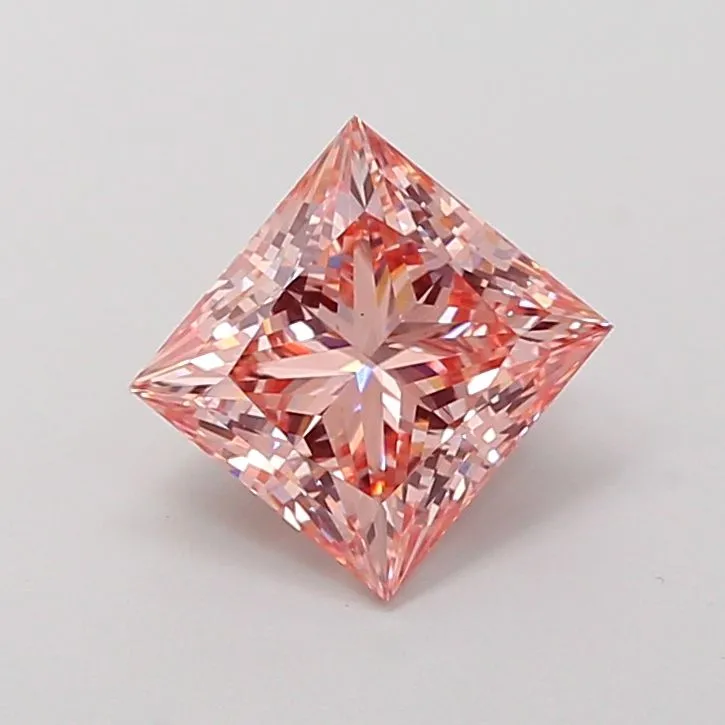2.01ct PRINCESS Fancy Intense Pink VS2 Coloured Lab diamond
