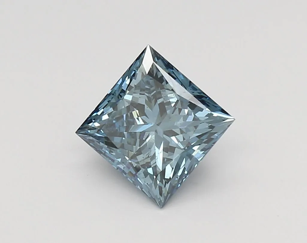 1.75ct PRINCESS Fancy Vivid Blue SI1 Coloured Lab diamond