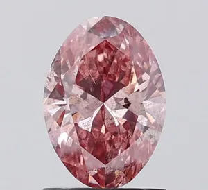 1.07ct OVAL Fancy Vivid Brownish Pink I1 Coloured Lab diamond