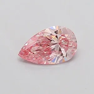 0.3ct PEAR Fancy Intense Pink VVS2 Coloured Lab diamond