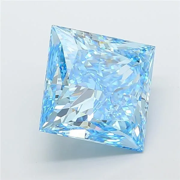 15.09ct PRINCESS Fancy Vivid Blue VS1 Coloured Lab diamond