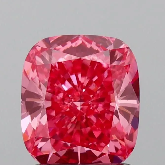 1.36ct CUSHION Fancy Vivid Pink VS1 Coloured Lab diamond