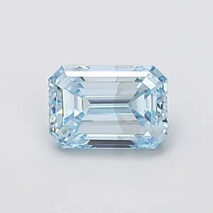 1.01ct EMERALD Fancy Intense Blue SI1 Coloured Lab diamond