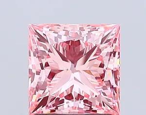 2.01ct PRINCESS Fancy Vivid Pink VVS2 Coloured Lab diamond