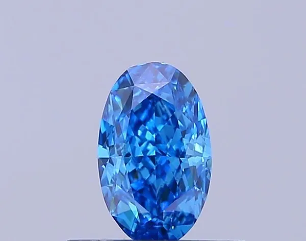 0.52ct OVAL Fancy Vivid Blue VS2 Coloured Lab diamond