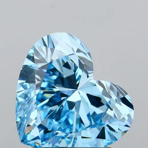 1.5ct HEART Fancy Vivid Blue VVS1 Coloured Lab diamond