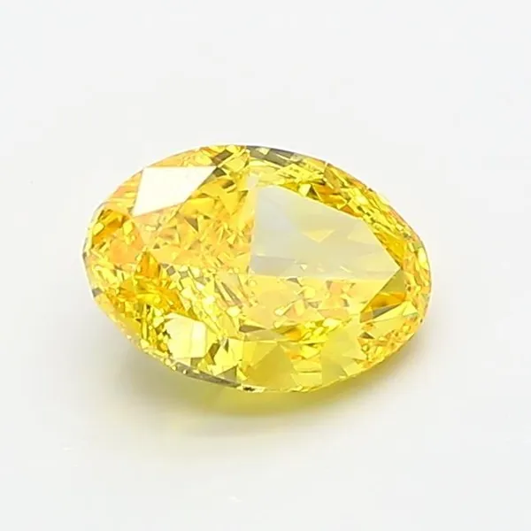 1.03ct OVAL Fancy Vivid Yellow VS1 Coloured Lab diamond