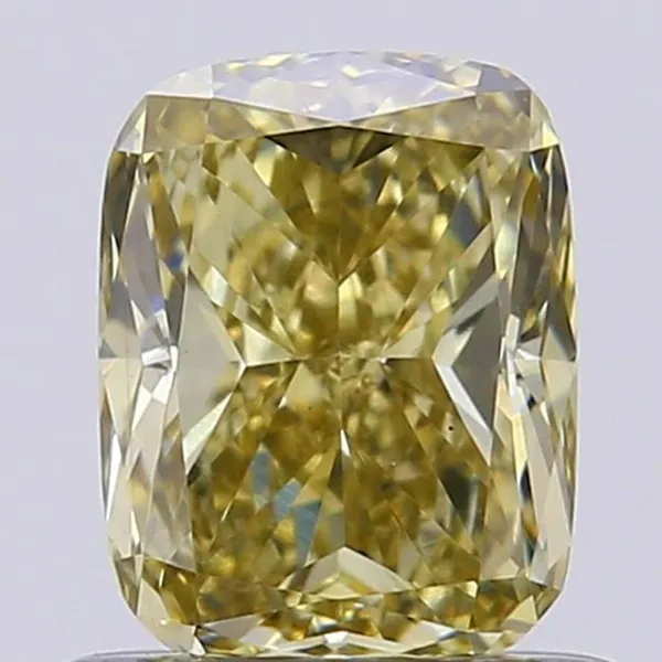 0.7ct CUSHION Fancy Yellow VS1 Coloured Lab diamond