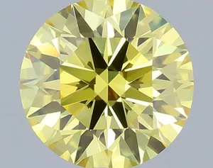 0.67ct ROUND Fancy Vivid Yellow VVS1 Coloured Lab diamond
