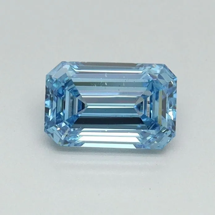 0.53ct EMERALD Fancy Intense Blue VS1 Coloured Lab diamond