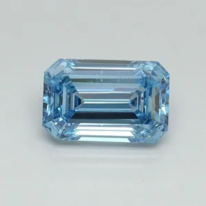 0.53ct EMERALD Fancy Intense Blue VS1 Coloured Lab diamond