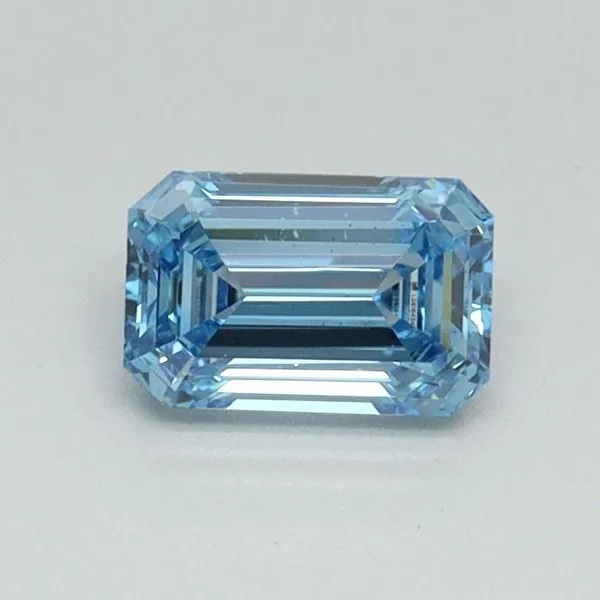 0.53ct EMERALD Fancy Intense Blue VS1 Coloured Lab diamond