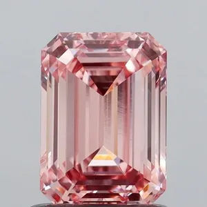 1.1ct EMERALD Fancy Intense Pink VS2 Coloured Lab diamond