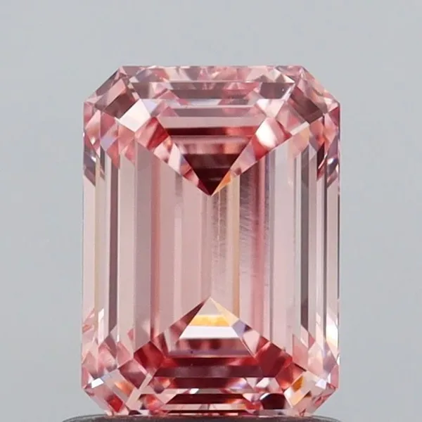1.1ct EMERALD Fancy Intense Pink VS2 Coloured Lab diamond