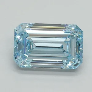 1.14ct EMERALD Fancy Intense Blue VS1 Coloured Lab diamond