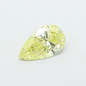 0.45ct PEAR Fancy Intense Yellow VVS2 Coloured Lab diamond