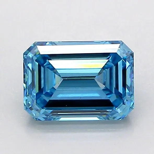 1.28ct EMERALD Fancy Vivid Blue VS1 Coloured Lab diamond