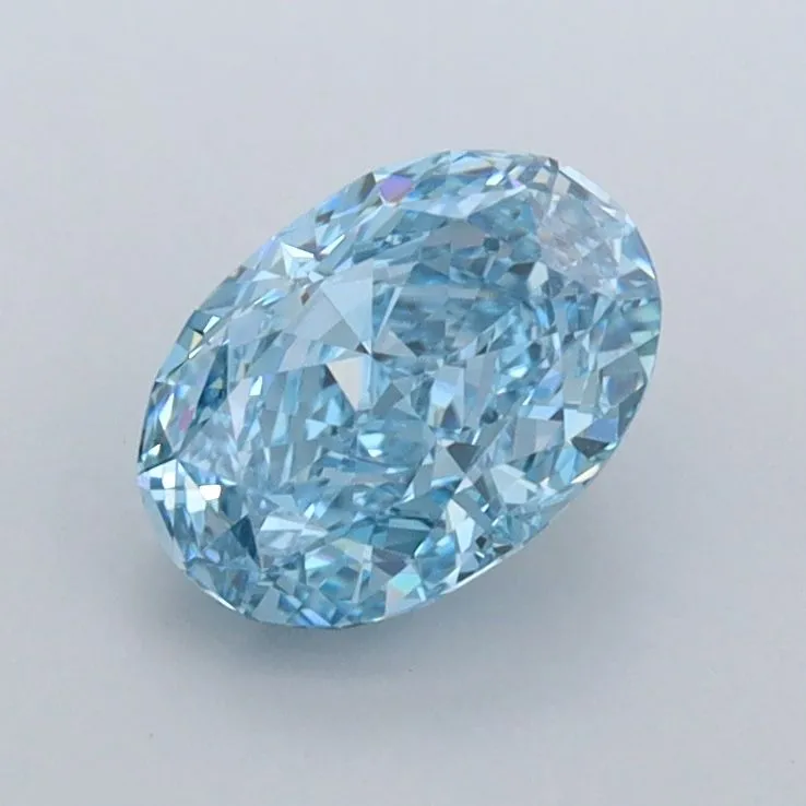 1.08ct OVAL Fancy Vivid Blue FL Coloured Lab diamond