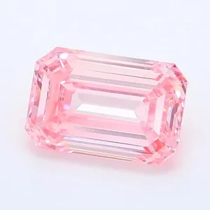 1.08ct EMERALD Fancy Vivid Pink VS2 Coloured Lab diamond