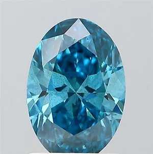 1.03ct OVAL Fancy Vivid Blue SI2 Coloured Lab diamond