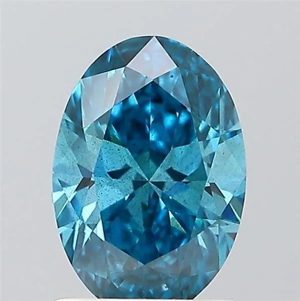 1.03ct OVAL Fancy Vivid Blue SI2 Coloured Lab diamond