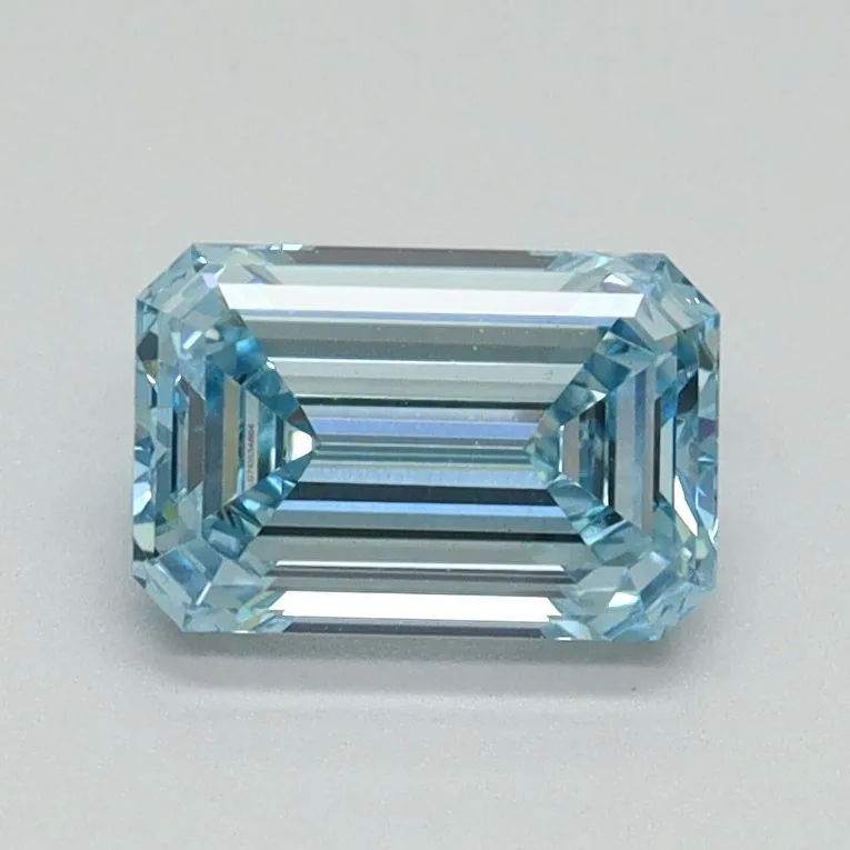 1.00ct EMERALD Fancy Intense Blue VS1 Coloured Lab diamond