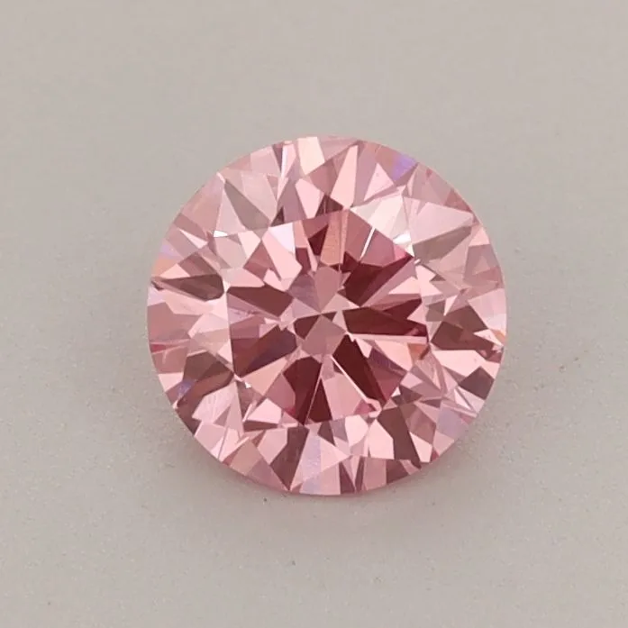 0.61ct ROUND Fancy Vivid Pink VS2 Coloured Lab diamond